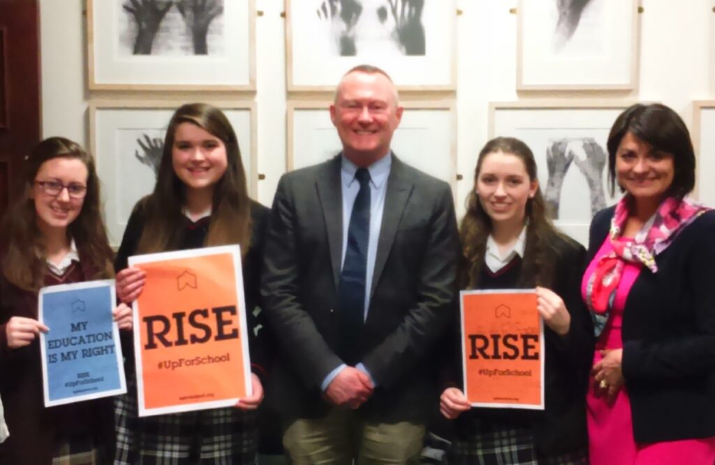 Rebecca Lane, Caileigh Anne Ryan, Professor Michael O’ Flaherty, Therese Kearns and Senator Healy Eames at the official launch of the Irish #UpForSchool campaign at the Irish Centre for Human Rights, NUI Galway.