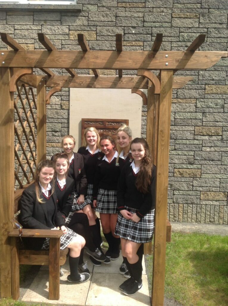 Another beautiful feature is the gazebo, which the local men's shed group built which all of the Leaving Certs students love.