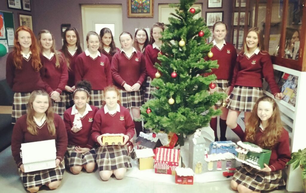 The beautiful Christmas village created by our First Year Art students