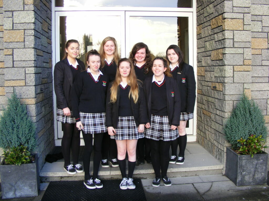 The girls who record a Podcast about Nano Nagles life & the founding of the Presentation Sisters Sarah Maloney, Amy Walsh, Ellen Walsh, Stephanie Moriarty. Natasha Cullinane, Alisha Garvey, Emily Moloney